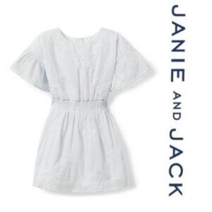 Janie And Jack | "Blue Skies" Embroidered Floral Cotton Dress | Size 3-6 Months